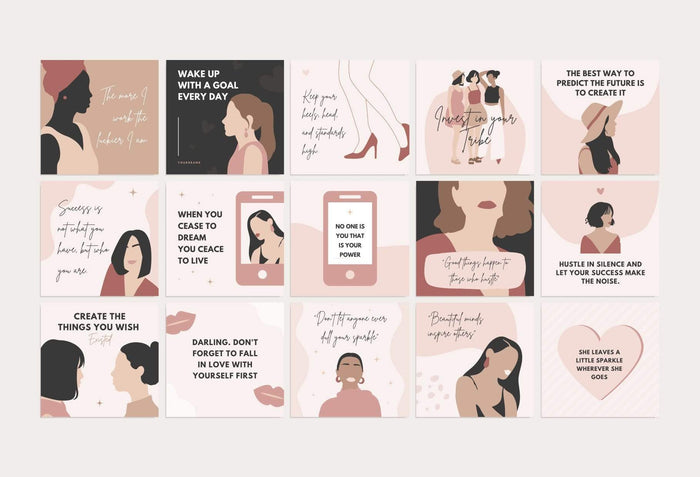 Ladystrategist 30 Girl Boss Instagram Engagement Posts Canva Templates Pack 02 instagram canva templates social media templates etsy free canva templates