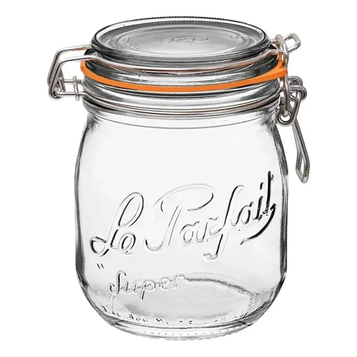 750ml Rounded French Glass Storage Jar With Airtight Rubber Seal