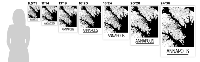 Annapolis Map Poster - Maryland Map Print - Art Deco Series