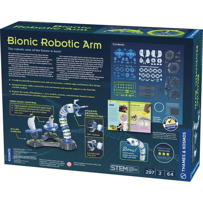 Reverse side of the Bionic Robotic Arm box on a white background
