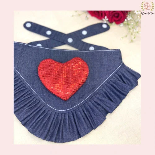 Bling Heart Dog Bandana
