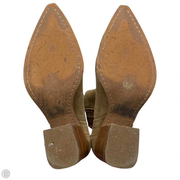 Boots Ankle Heels By Marc Fisher In Tan, Size: 6.5