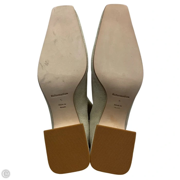 Boots Ankle Heels By Reformation In Cream, Size: 5
