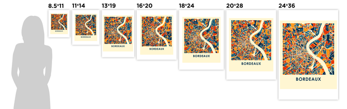 Bordeaux Map Print - Full Color Map Poster