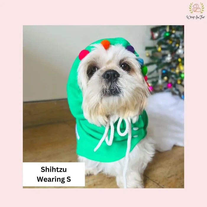 Christmas Pompom Cape for Dogs– Cozy Holiday Cloak