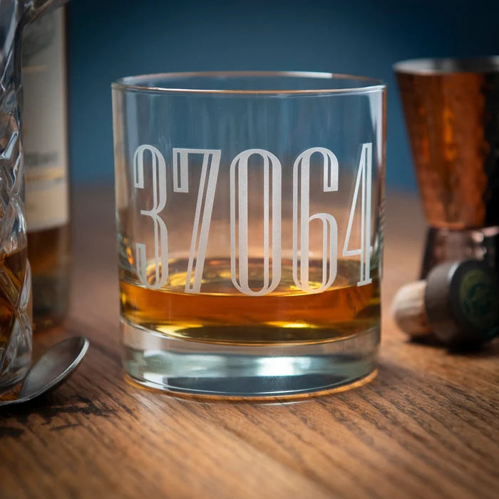 Columbia Zip Code Whiskey Glass "38401"