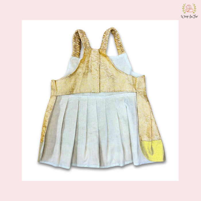 Cream Gold Designer Dog Frock – Bridal Dog Wedding Outfit