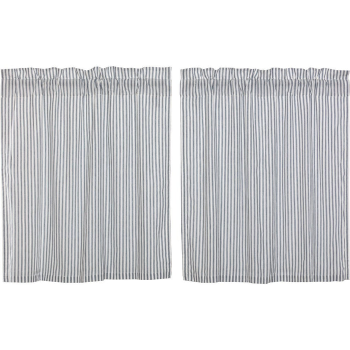 Sawyer Mill Blue Ticking Tier Curtains 36"-Lange General Store