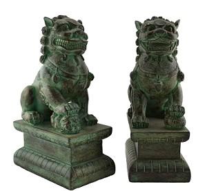 Fu Dogs, Bronze Finish PAIR