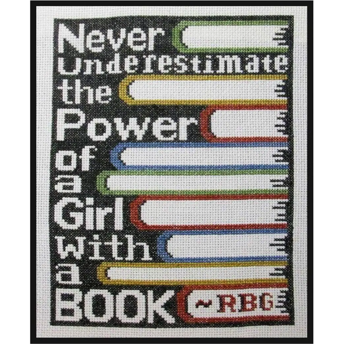 Girl With A Book Cross Stitch Pattern-Stitched Modern