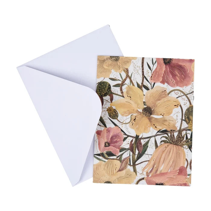 Greens and Flowers Notecards with Envelopes - Set of 16