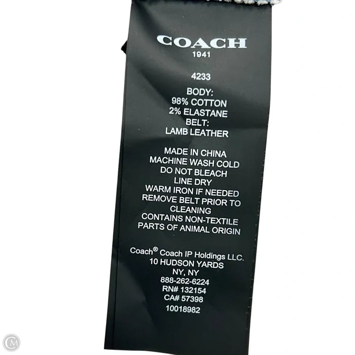 Jacket Designer By Coach In Blue Denim, Size: Xs