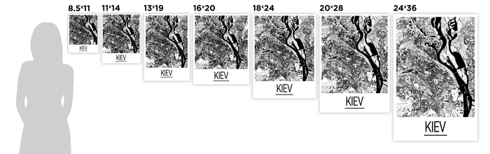 Kiev Map Poster - Ukraine Map Print - Art Deco Series