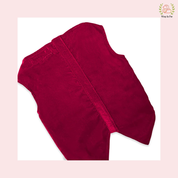 Luxury Wine Velvet Dog Tuxedo Vest - Formal Wedding Suit