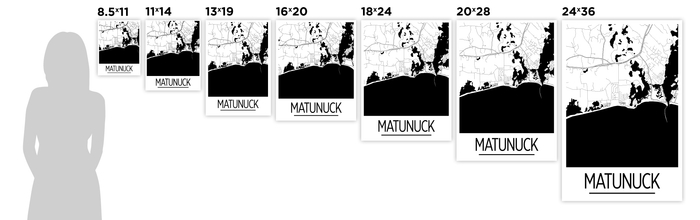 Matunuck Map Poster - Rhode Island Map Print - Art Deco Series