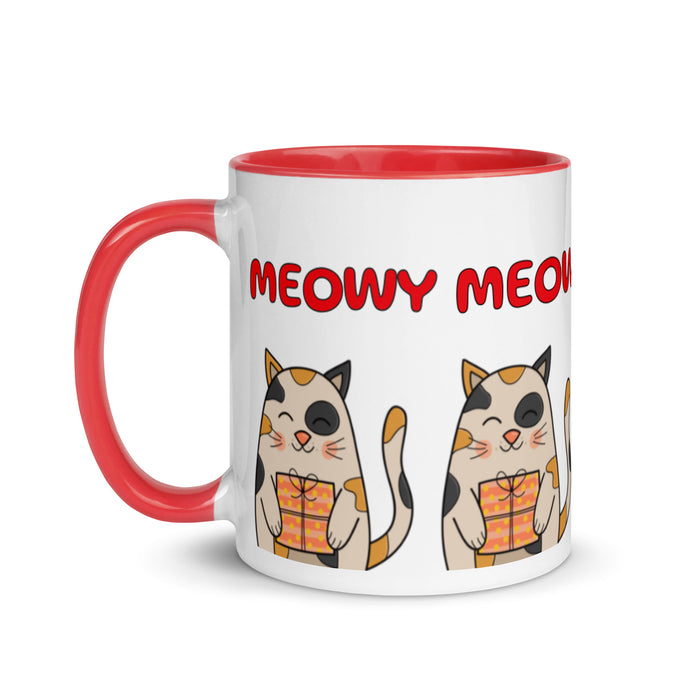 Meowy Meowy Christmas Mug with Color Inside - Bloom Seventy Seven