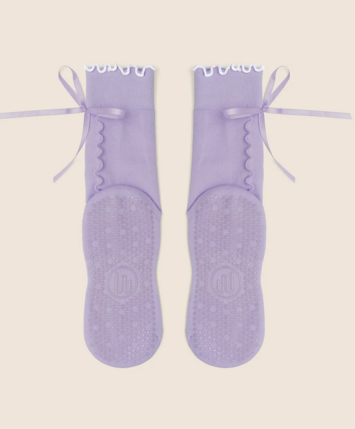 MoveActive Grip Socks - Lavender Bow