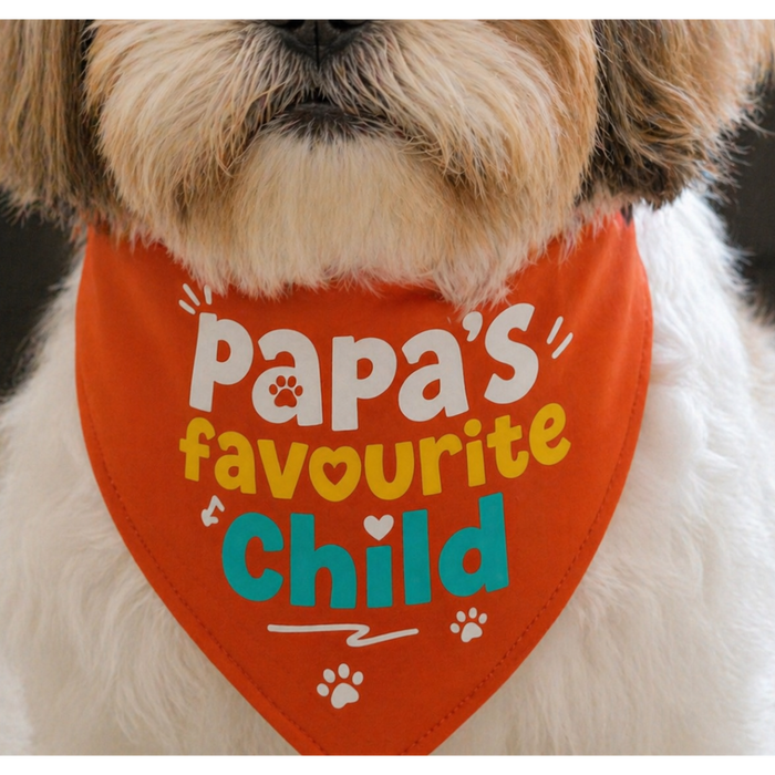 Papa Favourite Child Dog Bandana