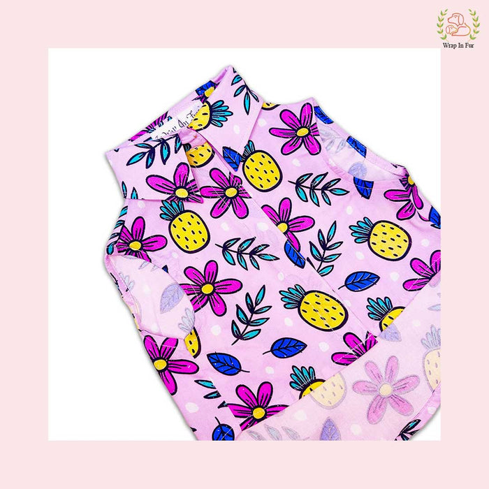 Personalise Purple Bouquet Dog Shirt