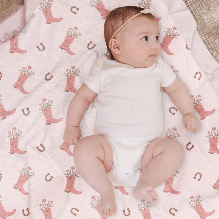 Reversible Baby Blanket - Bloomin' Boot