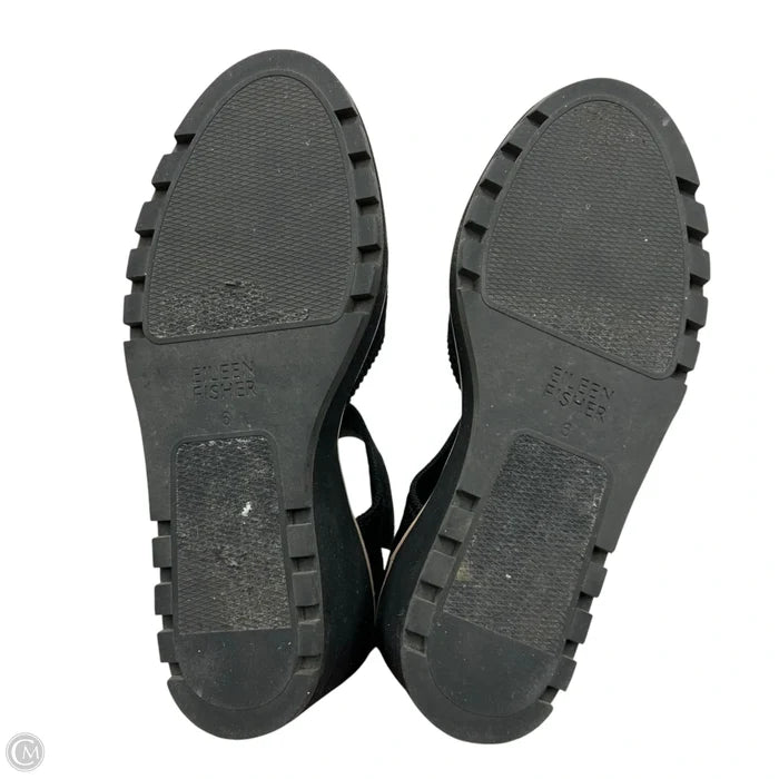 Sandals Heels Wedge By Eileen Fisher In Black, Size: 6