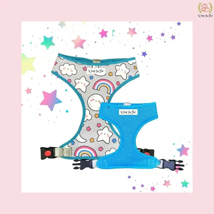 Sky Blue Reversible Dog Harness for Small & Medium Dogs
