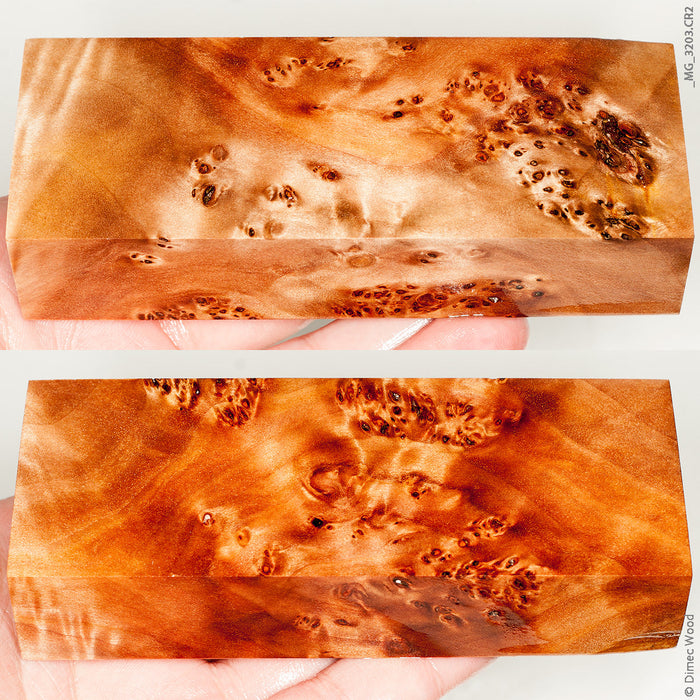 Stabilized wood box elder burl block