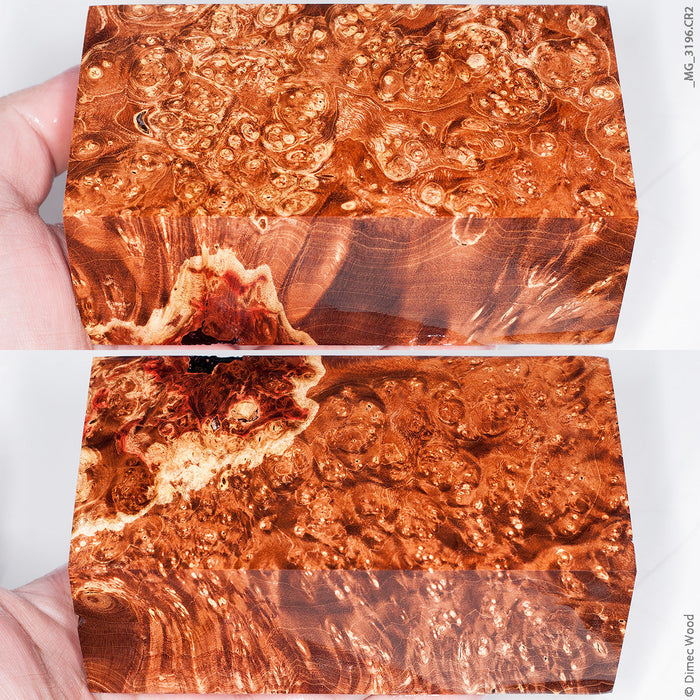 Stabilized wood box elder burl block
