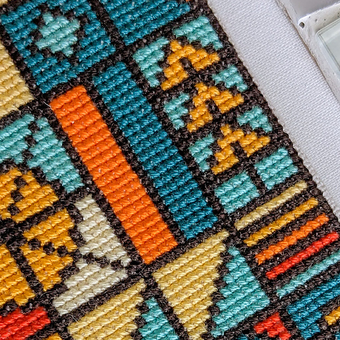 Summer Mosaic Cross Stitch Pattern-Stitched Modern