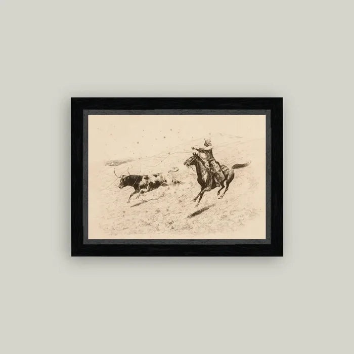 The Long Throw Framed Antique Art 6x4