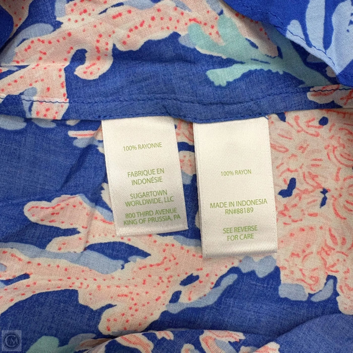 Top Long Sleeve Designer By Lilly Pulitzer In Blue Red & White, Size: Xs