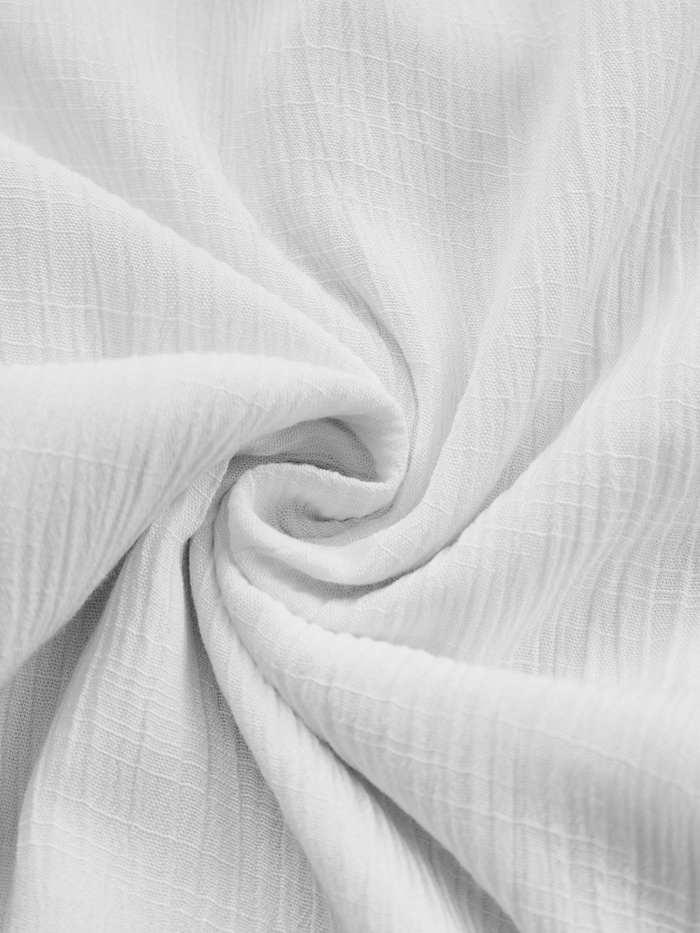 Women's Imitation Cotton And Linen Pleated Lapel Single-breasted Long-sleeved Maxi Dress MDA1768I7Y