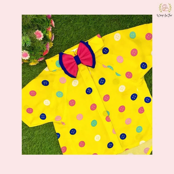 Yellow Button Dog Shirt