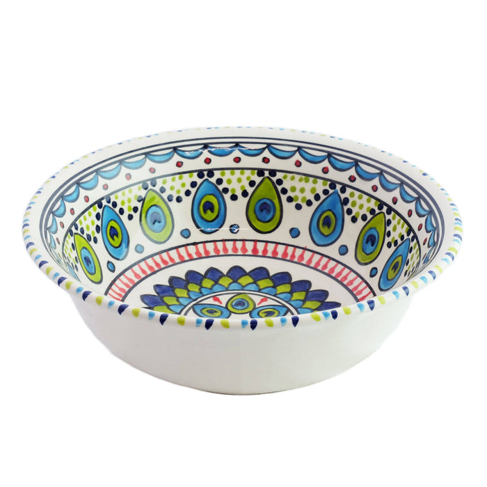 10" Pavo Medium Deep Ceramic Bowl