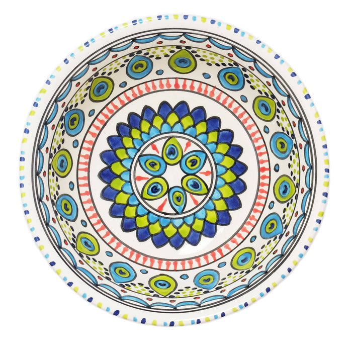 10" Pavo Medium Deep Ceramic Bowl