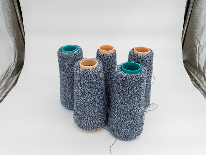 100% Cashmere Yarn - Deadstock Yarn - Todd and Duncan - Made in Scotland - Blue and White Marl - Laceweight