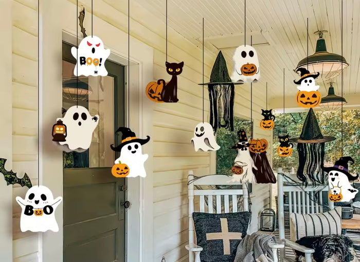 12 Cute Paper Halloween Ghost Decorations