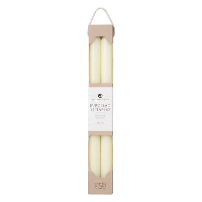 12" Taper Candles Set of 2 | Ivory