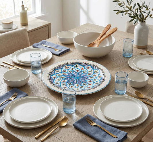13" Rosette Round Large Platter