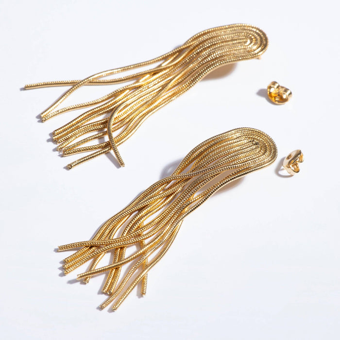 18k gold PVD Tassel Earrings