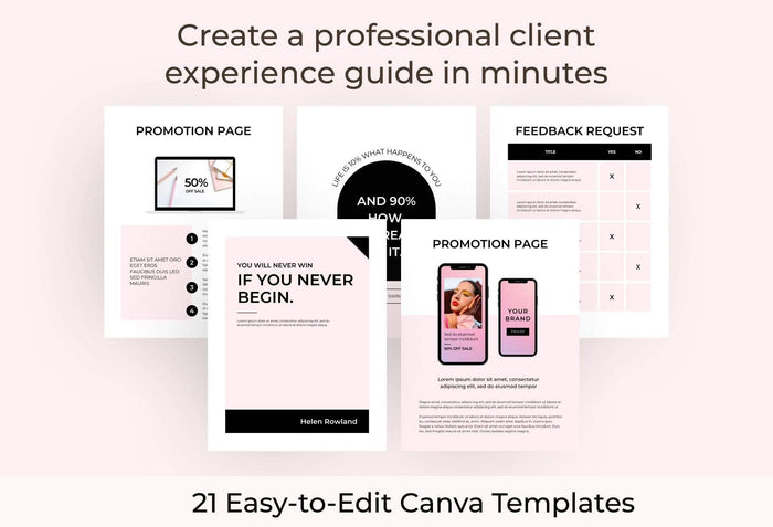 Ladystrategist 21 Page Client Goodbye Packet for Coaches - Editable Canva Template Chic Collection instagram canva templates social media templates etsy free canva templates