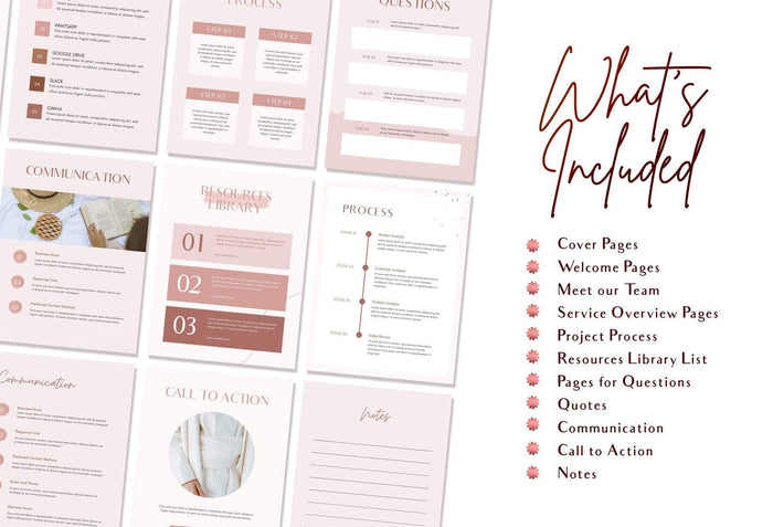 Ladystrategist 21 Page Client Welcome Packet Canva Template - Rose Gold instagram canva templates social media templates etsy free canva templates