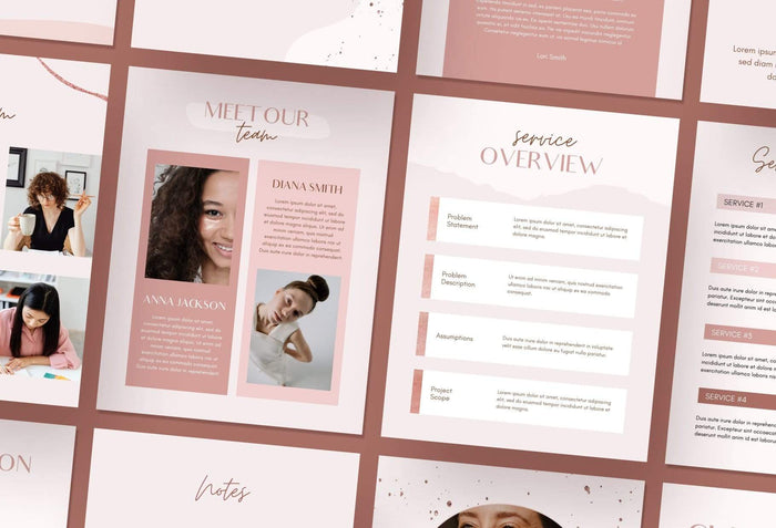 Ladystrategist 21 Page Client Welcome Packet Canva Template - Rose Gold instagram canva templates social media templates etsy free canva templates