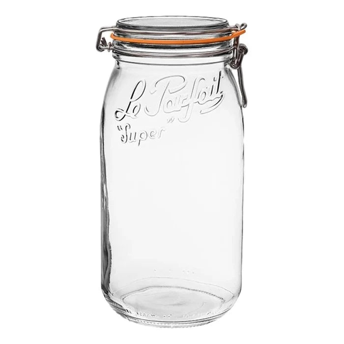 3-Liter Rounded French Glass Storage Jar With Airtight Rubber Seal