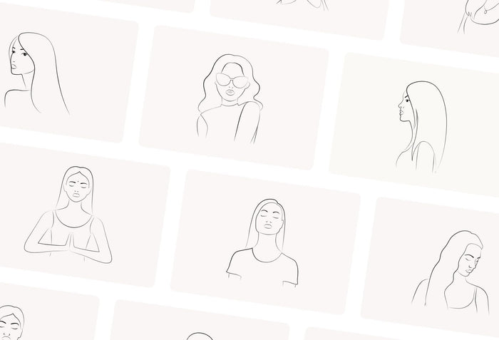 Ladystrategist 50 Outline Female Illustrations - Fully Editable in Canva instagram canva templates social media templates etsy free canva templates