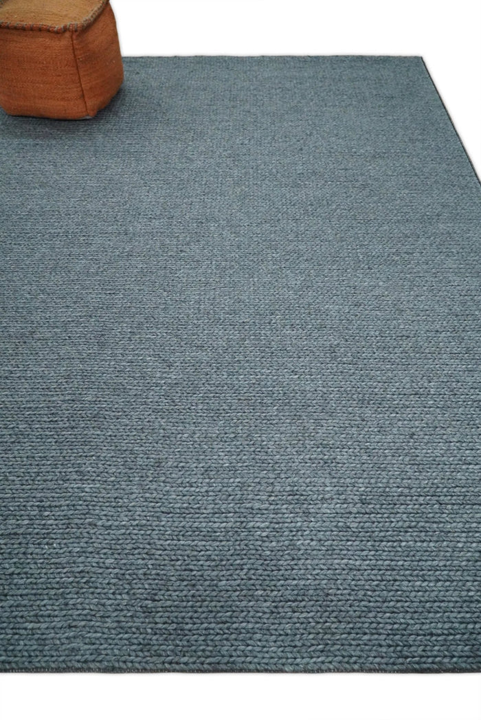 5x8 and 8x10 Braided Wool Solid Gray Felted Chunky Hand Woven Soft Plush Area Rug | DOV7 - The Rug Decor