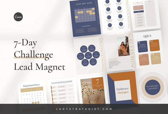 Ladystrategist 7-Day Challenge Lead Magnet Template instagram canva templates social media templates etsy free canva templates