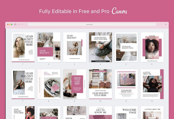 Ladystrategist 95 Page Lead Magnet Creator Kit - Worksheet, Ebook, Workbook, Checklist - Editable Canva Template instagram canva templates social media templates etsy free canva templates