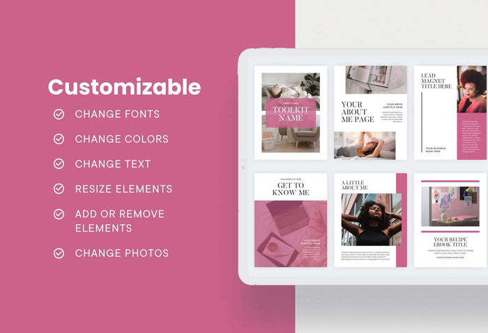 Ladystrategist 95 Page Lead Magnet Creator Kit - Worksheet, Ebook, Workbook, Checklist - Editable Canva Template instagram canva templates social media templates etsy free canva templates