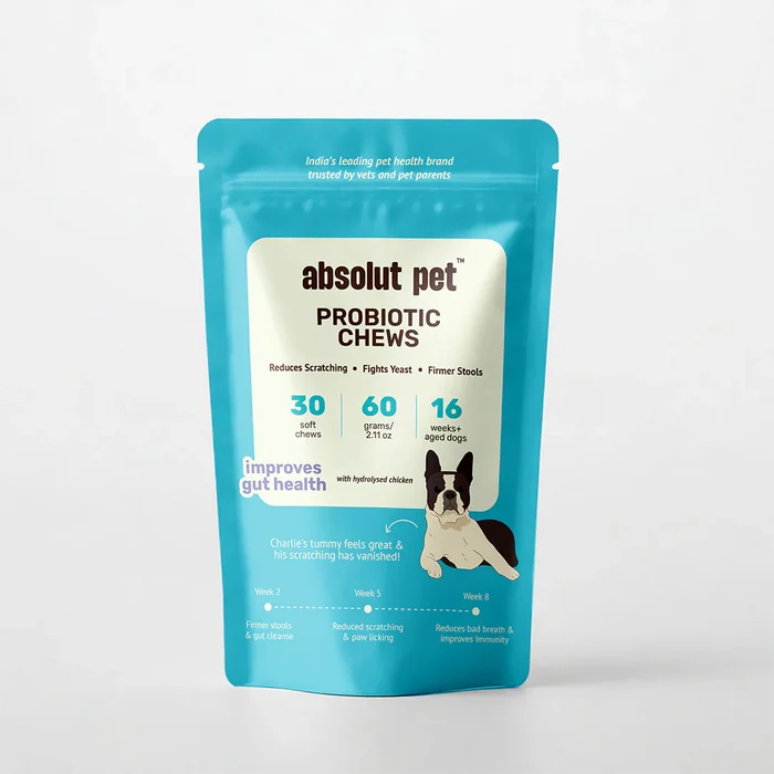 Absolut Probiotic & Gut Chews | Probiotics for Dogs Chicken 30 Chews